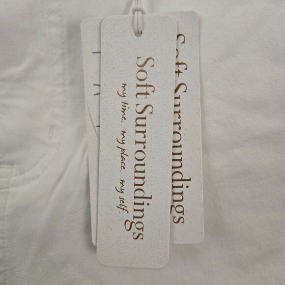 Soft Surroundings NWT White Wide Leg Crop Crochet Lace Hem Pants Size 10(Missy) - Picture 7 of 11